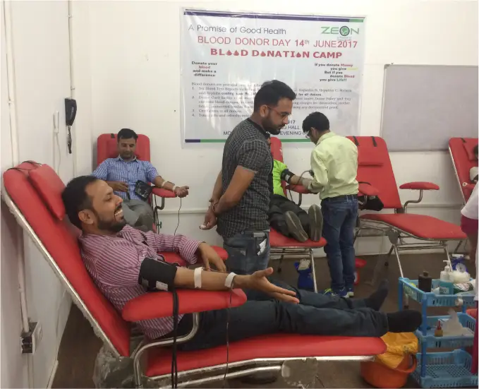 Voluntary blood donation camp at Zeon campus